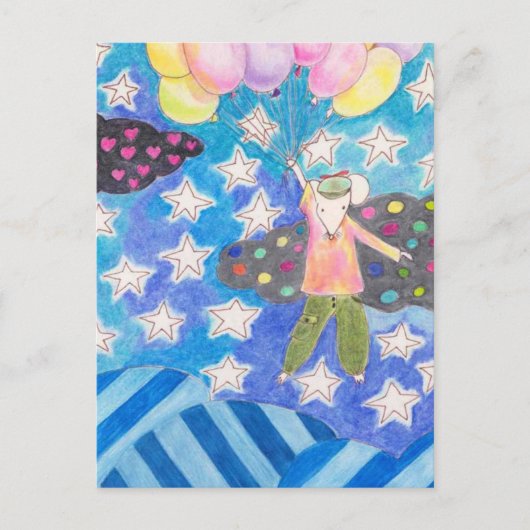 マウスとバルーンのポストカード ポストカード (正面)