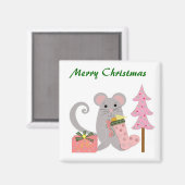 マウスとピンクストッキング マグネット (正面/裏面)