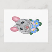 マウスとプリムローズ花はがきプリント ポストカード (正面)