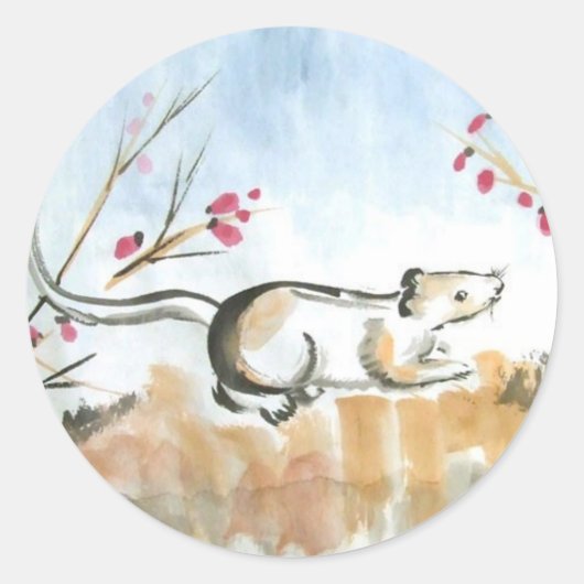 マウスとベリーのステッカーシート ラウンドシール (正面)