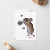 マウスと泡状はがきスタイルノートカード ノートカード (正面/裏面インサイチュ)