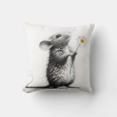 マウスと白デイジー クッション (正面)