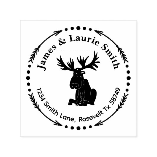 マウスと矢印差出人住所 セルフインキングスタンプ (デザイン)