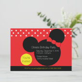 マウスと赤い弓 – パーティの招待状 招待状 (スタンド正面)