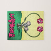 マウスと韓国語レタリング ジグソーパズル (横)