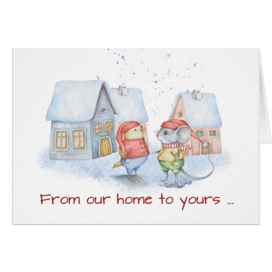 マウスと鳥のクリスマスあなたの家 (正面横)