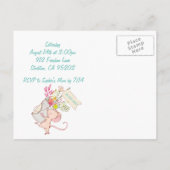 マウスと鳥の子供の誕生日招待状 インビテーションポストカード (裏面)