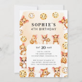 マウスとCookieテーマ誕生日パーティーの招待 招待状 (正面)