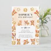 マウスとCookieテーマ誕生日パーティーの招待 招待状 (スタンド正面)