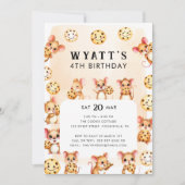 マウスとCookieテーマ誕生日パーティーの招待 招待状 (正面)