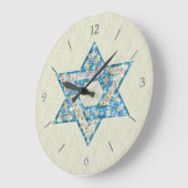 マウスによって描かれる宝石によって飾られるダビデの星 ラージ壁時計 (傾斜)