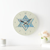 マウスによって描かれる宝石によって飾られるダビデの星 ラージ壁時計 (ホーム)