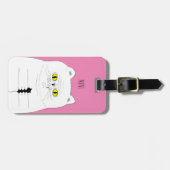 マウスのおもしろいなスケッチを持つ猫 ラゲッジタグ (正面横)