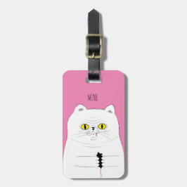マウスのおもしろいなスケッチを持つ猫 ラゲッジタグ