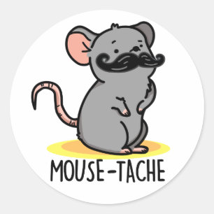 マウスのおもしろいボタン ラウンドシール