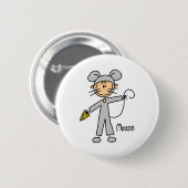 マウスのスーツボタンの棒の姿 缶バッジ (正面&裏面)