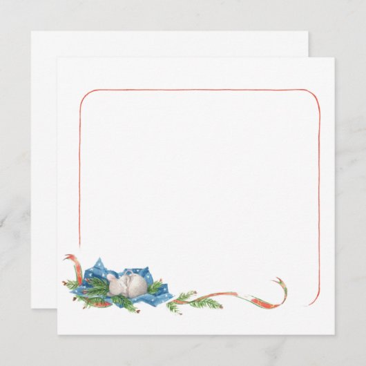 マウスのノートカードでも使用できない 招待状 (正面/裏面)