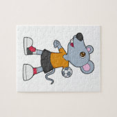 マウスのハンドボール選手ハンドボール ジグソーパズル (横)