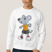 マウスのハンドボール選手ハンドボール スウェットシャツ (正面)