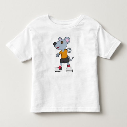 マウスのハンドボール選手ハンドボール トドラーTシャツ (正面)