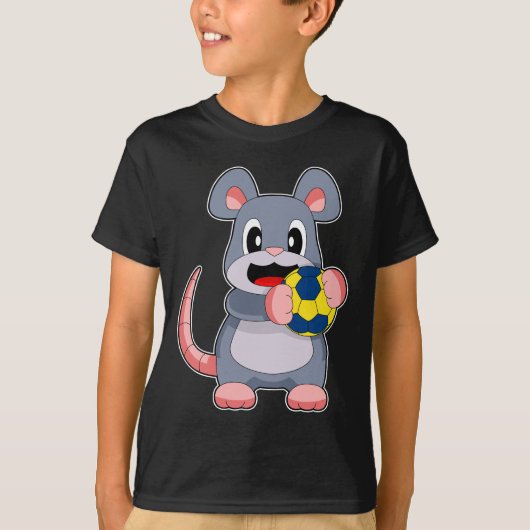 マウスのハンドボール選手ハンドボール Tシャツ (正面)