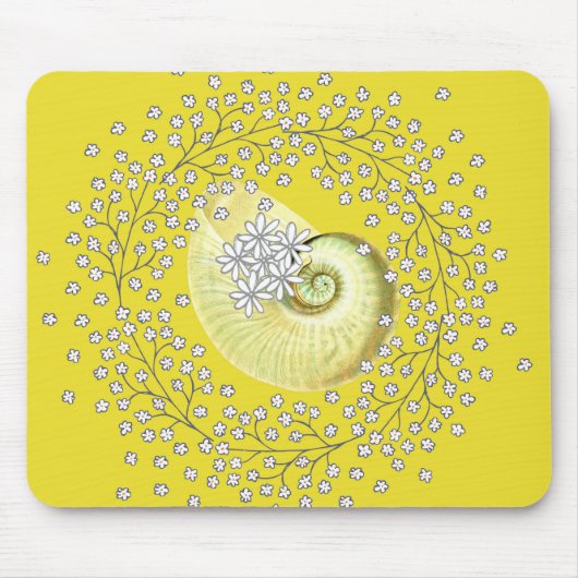 マウスのパッドとシェルとデイジー（黄色） マウスパッド (正面)