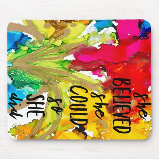 マウスのパッド「彼女信じは彼の彼女が行うことができた」 マウスパッド (正面)