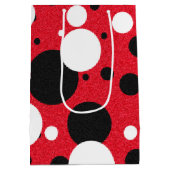 マウスのパーティーの氏及び夫人ブライダルシャワーの水玉模様のパーティー ミディアムペーパーバッグ (裏面)