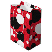 マウスのパーティーの氏及び夫人ブライダルシャワーの水玉模様のパーティー ミディアムペーパーバッグ (裏面アングル)