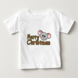 マウスのメリークリスマスTシャツとギフト ベビーTシャツ