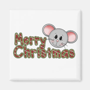 マウスのメリークリスマスTシャツとギフト マグネット