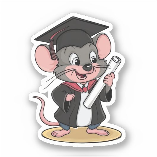 マウスの卒業 シール (正面)