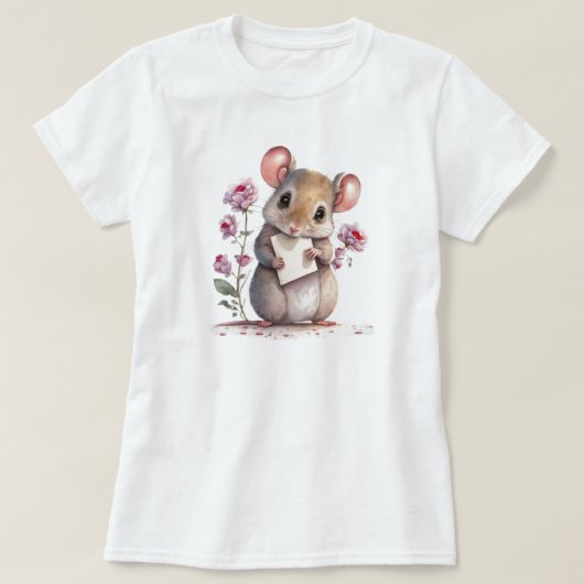 マウスの女の子 Tシャツ (デザイン正面)