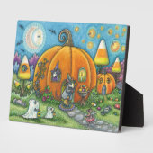 マウスの家、小さなネズミ、トリックまたはハロウィーンを扱う フォトプラーク (側面)