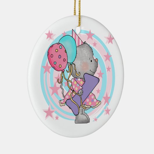 マウスの最初の誕生日Tシャツとプレゼント セラミックオーナメント (右)