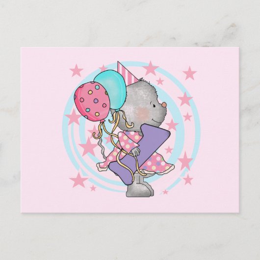 マウスの最初の誕生日Tシャツとプレゼント ポストカード (正面)