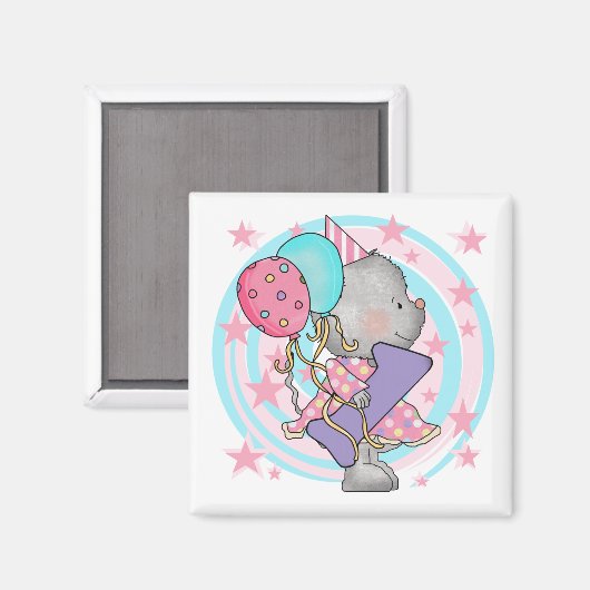 マウスの最初の誕生日Tシャツとプレゼント マグネット (正面/裏面)