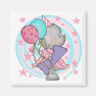マウスの最初の誕生日Tシャツとプレゼント マグネット