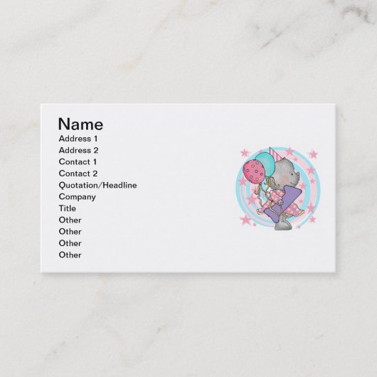 マウスの最初の誕生日Tシャツとプレゼント 名刺 (正面)