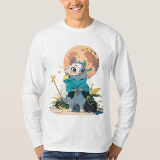 マウスの神秘的な長袖シャツ Tシャツ
