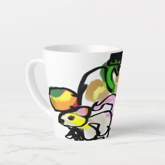 マウスの秋 カフェラテマグ (左アングル)