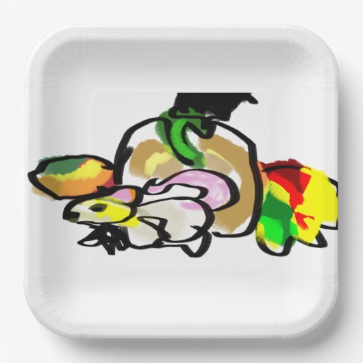 マウスの秋 ペーパープレート (正面)