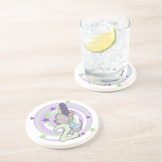 マウスの第2誕生日Tシャツとギフト コースター (側面)