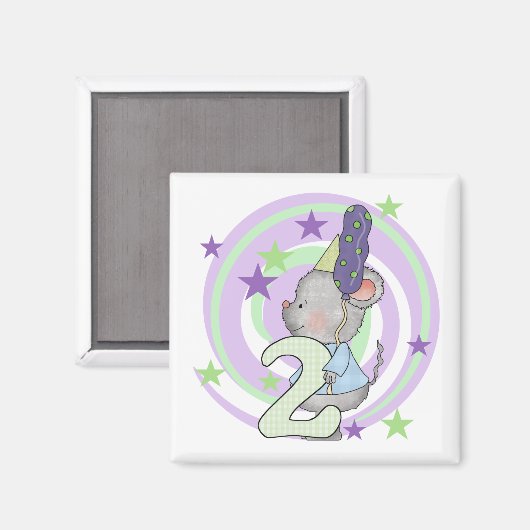 マウスの第2誕生日Tシャツとギフト マグネット (正面/裏面)