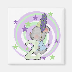 マウスの第2誕生日Tシャツとギフト マグネット