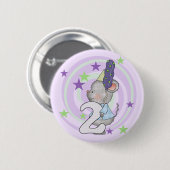 マウスの第2誕生日Tシャツとギフト 缶バッジ (正面&裏面)