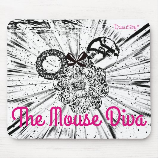 "マウスの花型女性歌手"のMickeyのヘッドマウスパッド マウスパッド (正面)