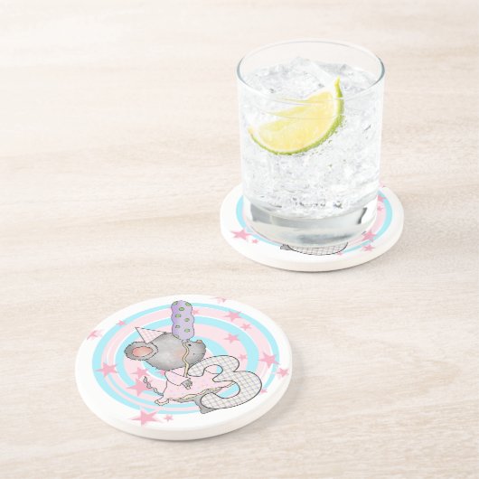 マウスの誕生日Tシャツとギフト コースター (側面)