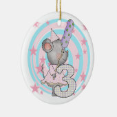 マウスの誕生日Tシャツとギフト セラミックオーナメント (右)
