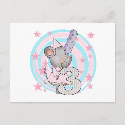 マウスの誕生日Tシャツとギフト ポストカード (正面)